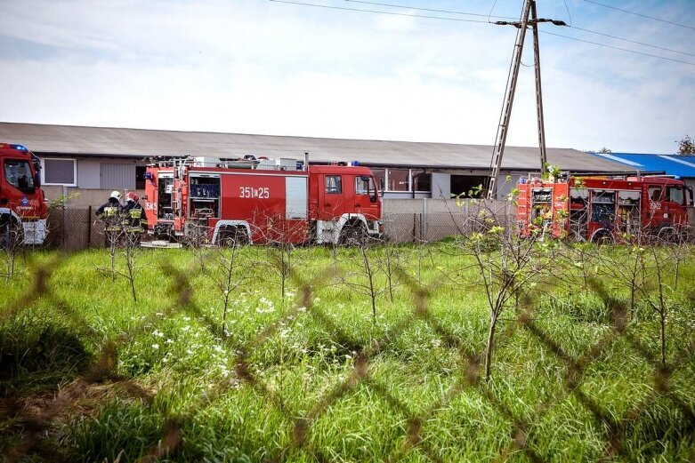  Pożar hali w Dębowej Górze, na miejscu 8 jednostek straży 